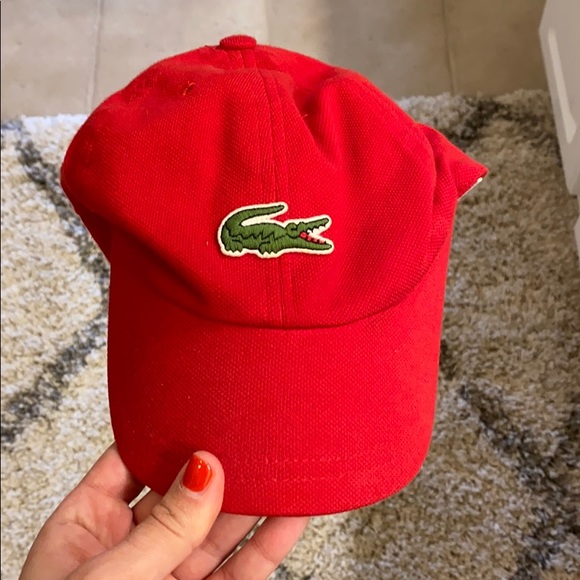 lacoste hat red